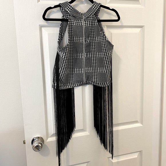 ✨Host Pick✨Structured Zebra Print Fringe Crop Top - Picture 12 of 13